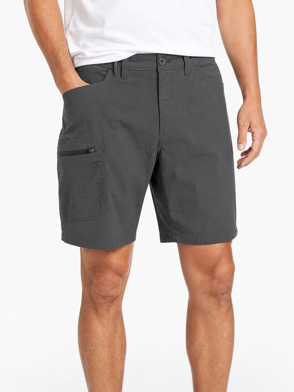Eddie Bauer Mens Cargo Shorts Gray Nylon Stretch Size 36 Hiking Trekking Fishing